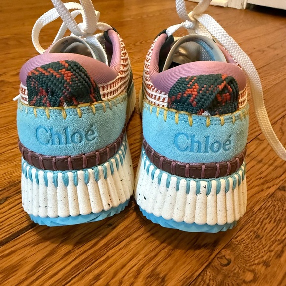 Chloe Women's Nama Mixed Media Sneakers - Picture 4 of 7